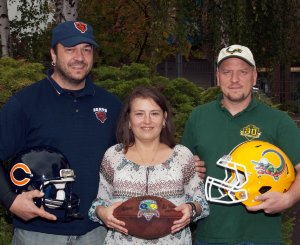 Susanne Otten mit Spielern der Cologne Bears und Crocodiles